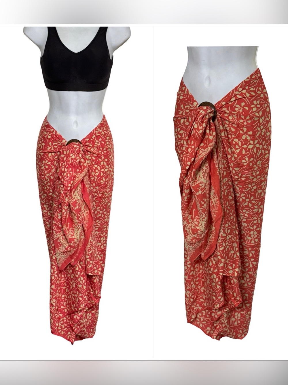 Women’s Coral Floral Sarong Cover NEW